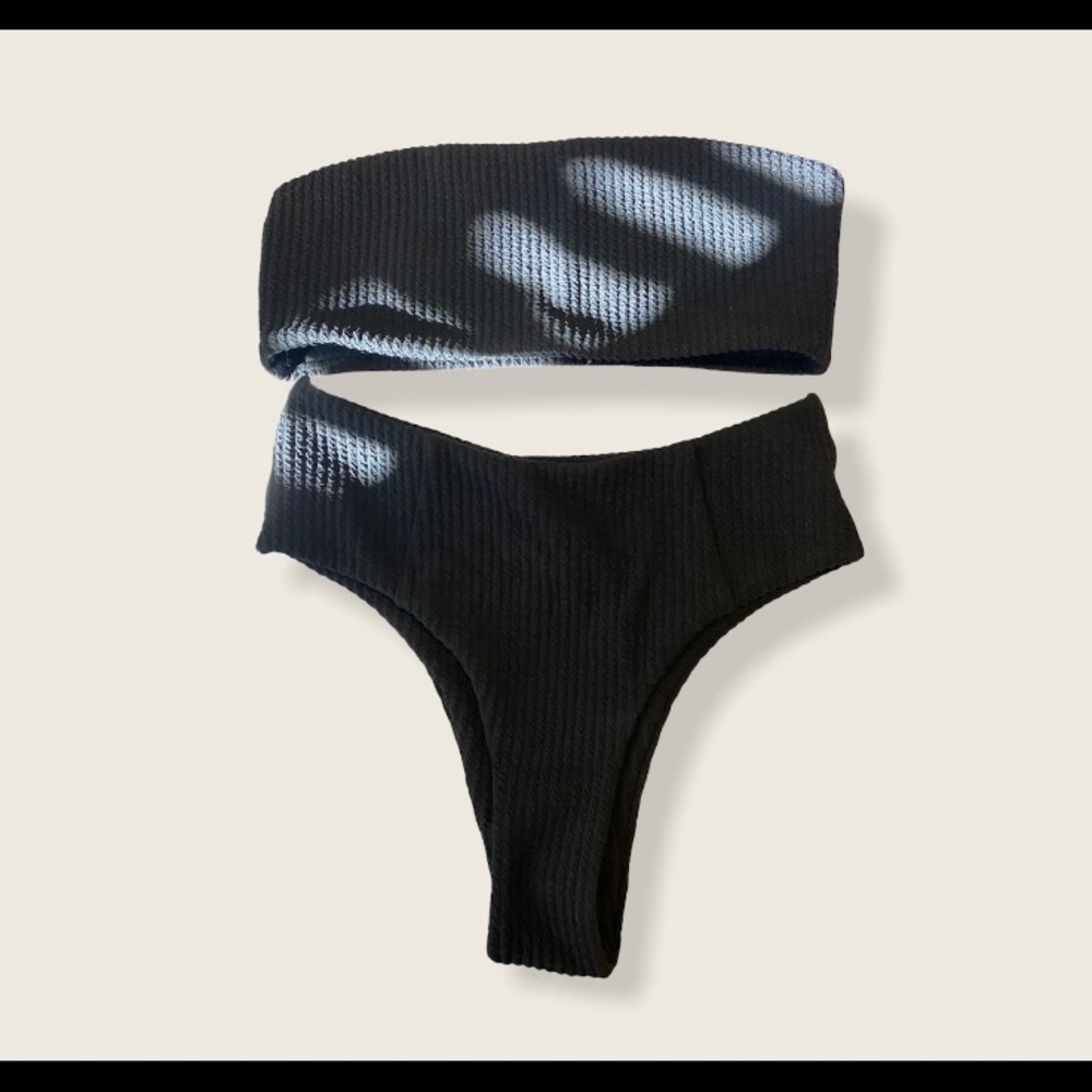 High waisted ribbed bikini